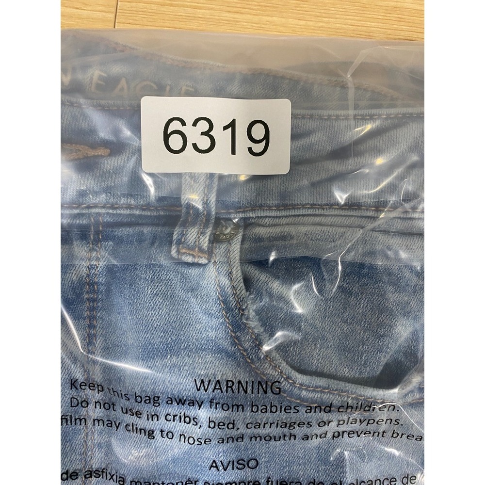 American Eagle Jeans Womens 10 Blue Super High Rise Flare Stretch Boho Retro - Picture 10 of 10